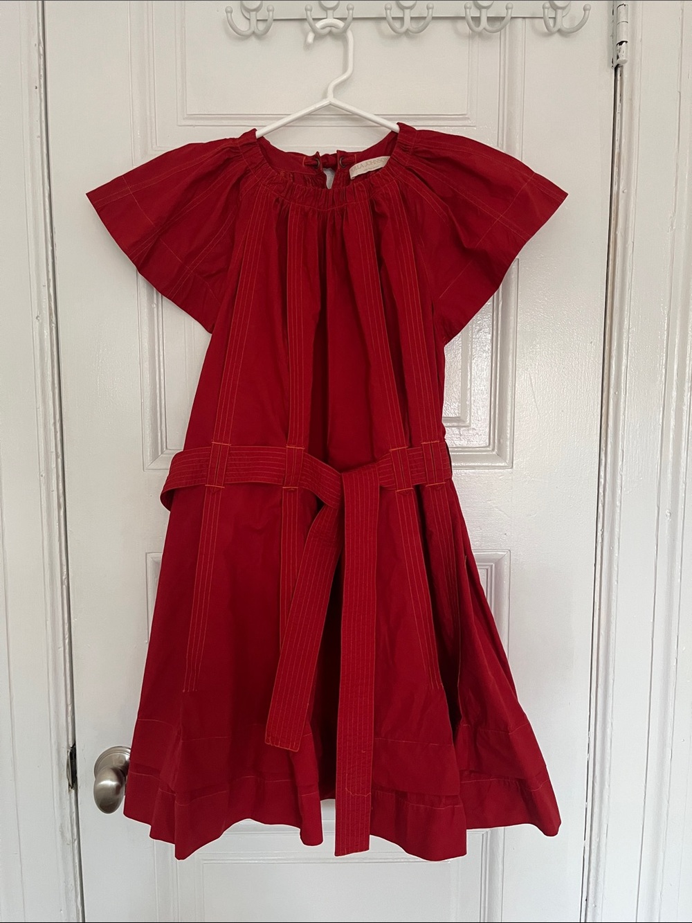 Ulla Johnson Red Belted Cotton Dress